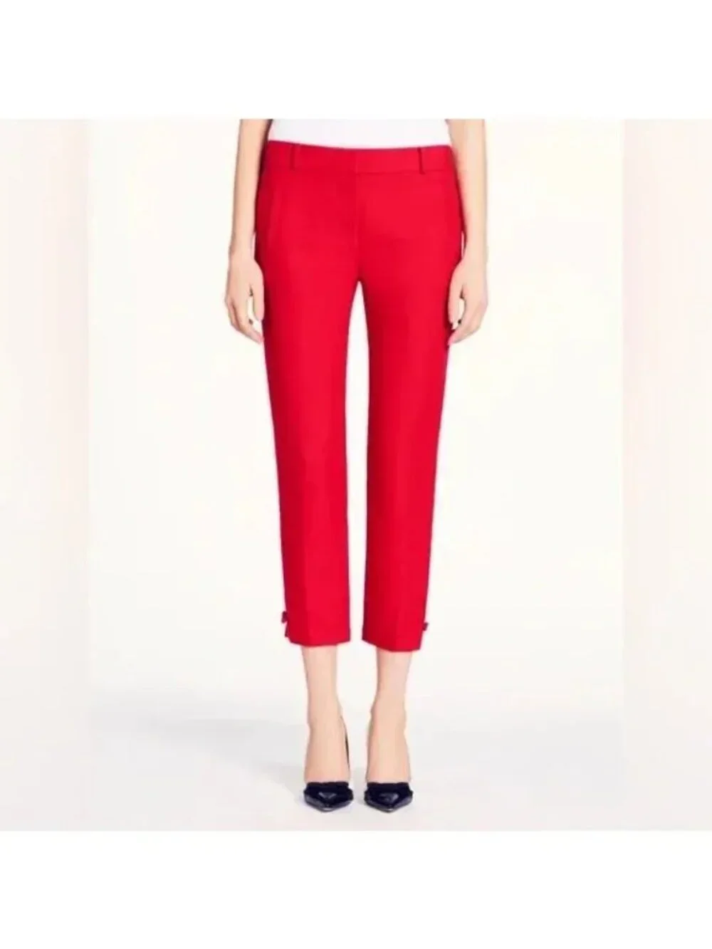 Kate Spade Jackie Bow Cropped Red Pants, Size 4